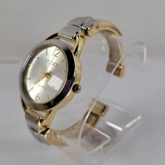 Studio Quartz Women's Watch - Gold & Silver Tone Bangle Style 32mm Dial - Picture 12 of 15
